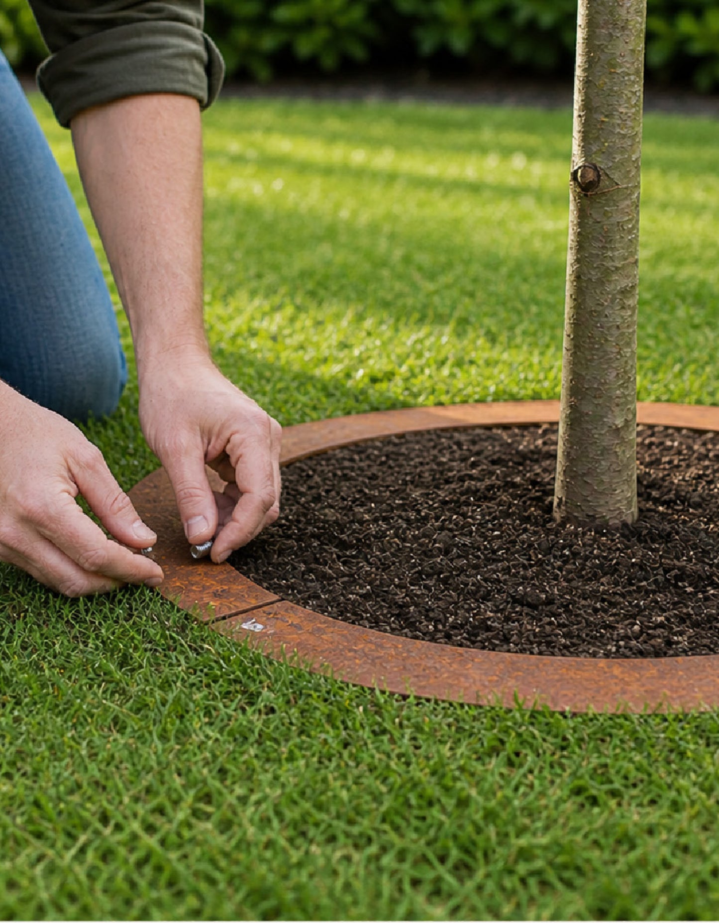 Metal Tree Protection Ring – Rust Steel (non-galvanised) 50 or 70cm