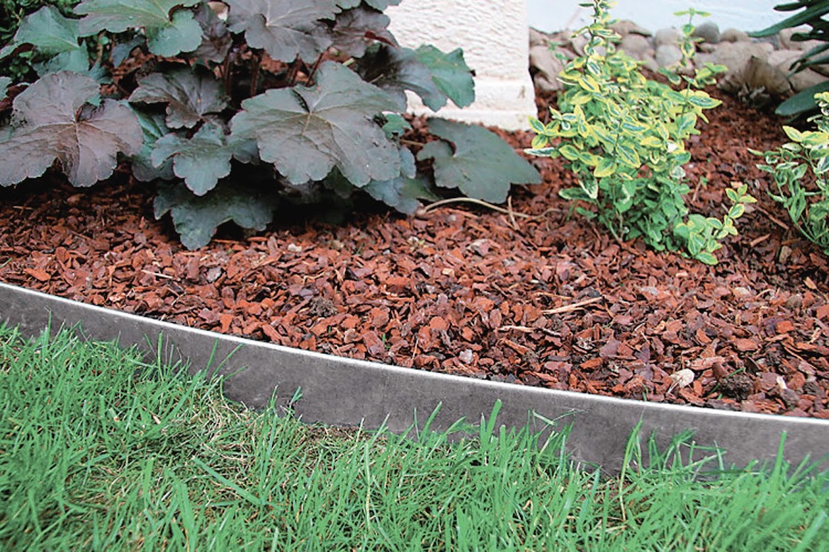 Metal Lawn Edging Silver Galvanised Steel (Pack: 5 x 1m lengths)