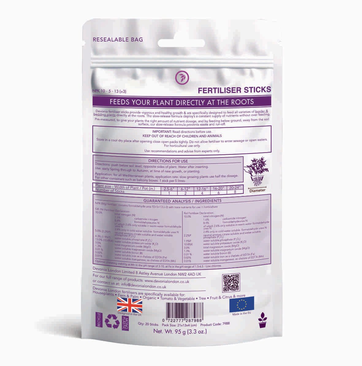 Borders and Bedding Plant Food Sticks - Devonia London