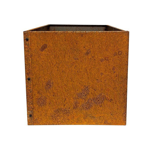 Metal planter plant pot - Rust Corten Steel 40 x40 x40cm Flat-packed - Devonia London