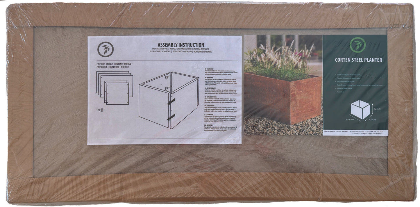 Metal planter plant pot - Rust Corten Steel 40 x80 x40cm Flat-packed