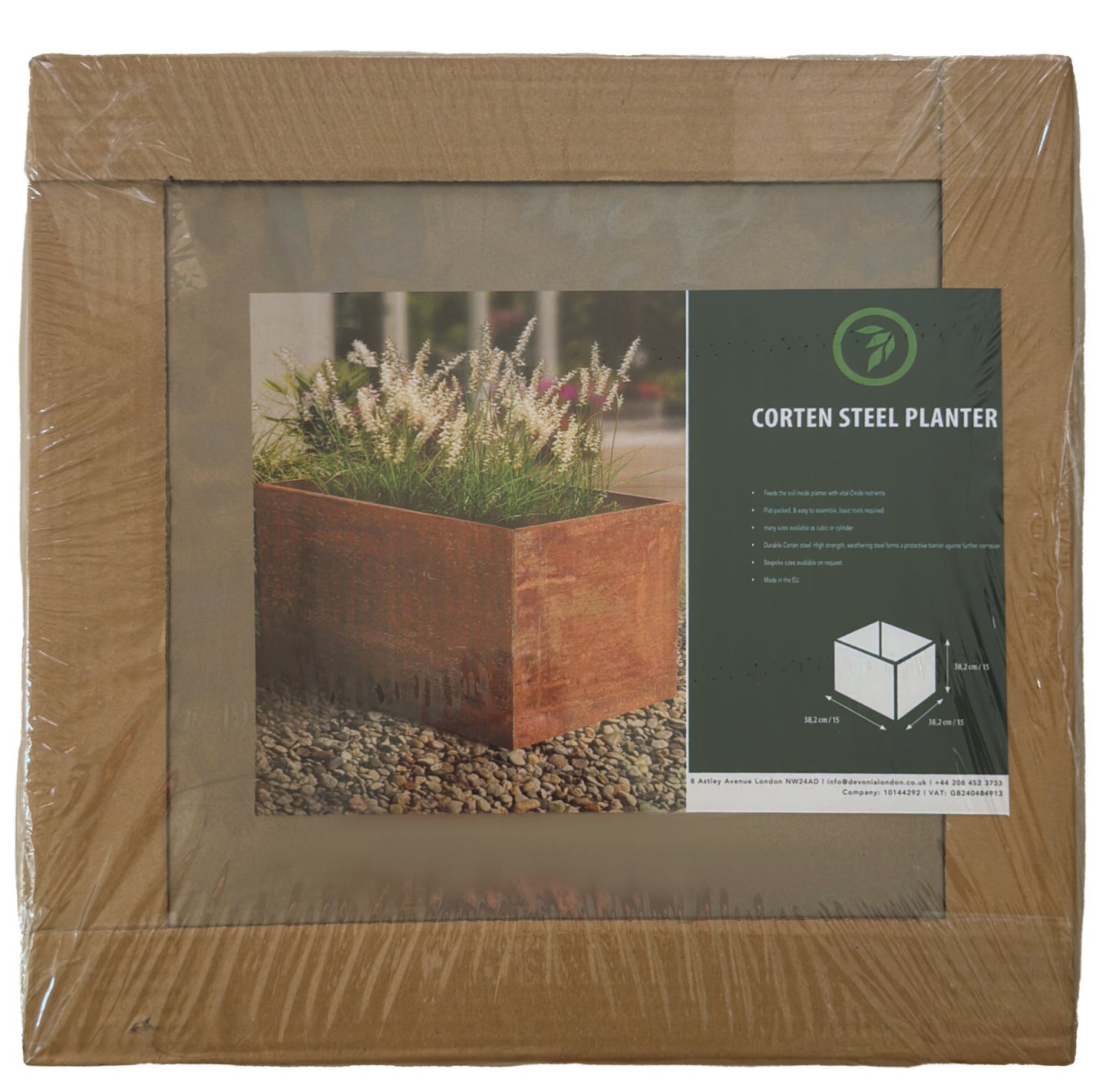 Metal planter plant pot - Rust Corten Steel 40 x40 x40cm Flat-packed