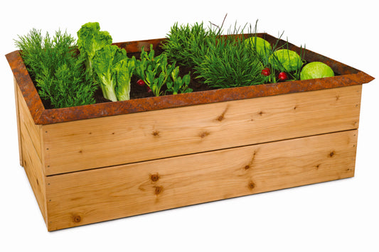 Snail and Slug Barrier Kit Rusty Metal - for raised vegetable beds or wooden lawn edge