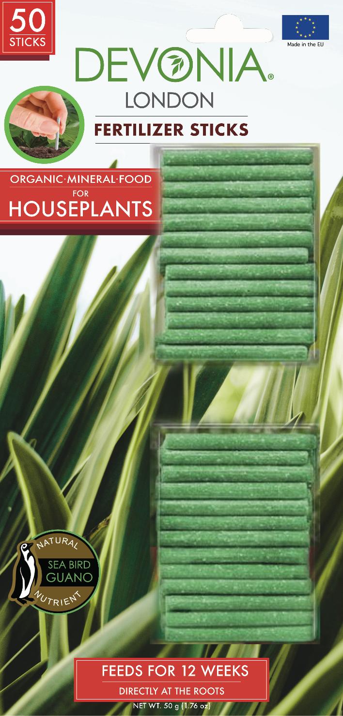 Houseplant Fertiliser Sticks with organic Guano