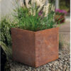 rusty metal plant pot