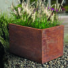 rusty metal plant pot