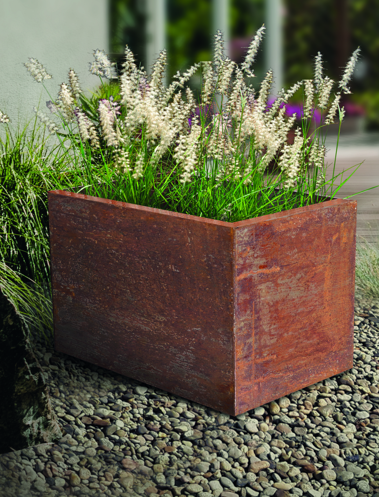 Metal planter plant pot - Rust Corten Steel 40 x60 x40cm Flat-packed